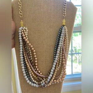 Plunder Faux Pearls and Beads‎ Multi Strands Beaded Necklac